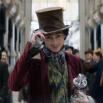 Timothée Chalamet as Willy Wonka in the Wonka movie, inspired by the famous candy maker in Roald Dahl's novel "Charlie and the Chocolate Factory"